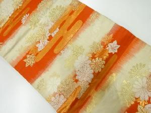 アンティーク　菊・楓模様織出し袋帯（材料）